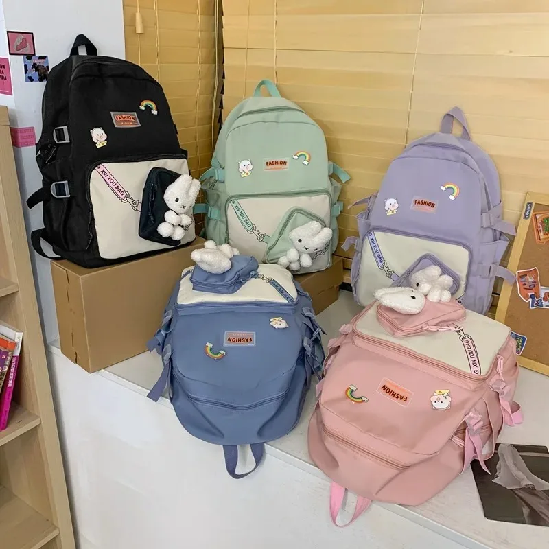 

New Casual Campus Female College Students Niche All-match Backpack Small Fresh Literary Junior High School Student Schoolbag