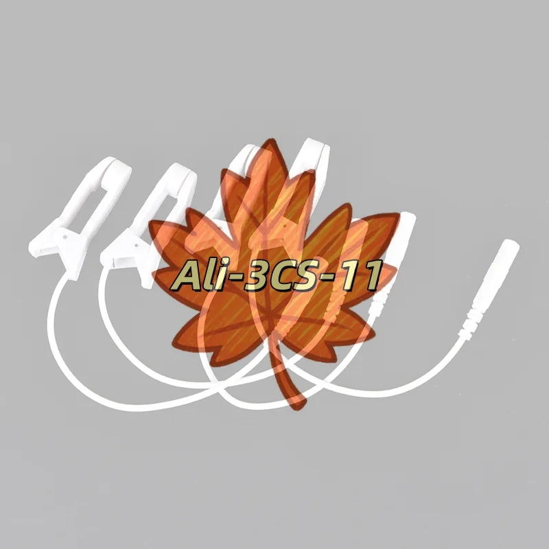 

2 шт. 2,0 мм зажимы для терапии ушей TENS-кабель для подключения электродов для облегчения боли, гибкий и гипоаллергенный провод