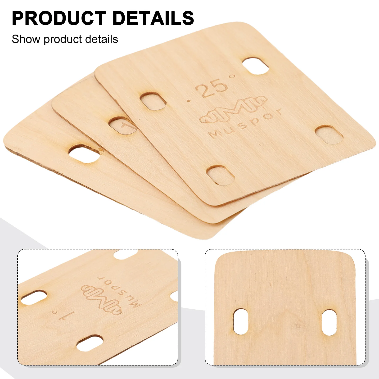 Practical Bass Neck Shims Bass Neck Shims 3pcs 63.50mm X 98.43mm Prevents Moisture-related Tapered Maple Shims