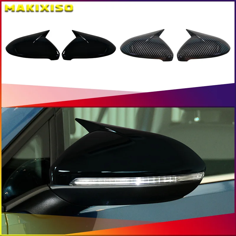 2x Carbon Look Seite Flügel Spiegel Abdeckung Für VW Golf 7 MK7 MK7,5 GTI R GTE GTD 2014-2019 Seite Rückspiegel Kappe Abdeckung