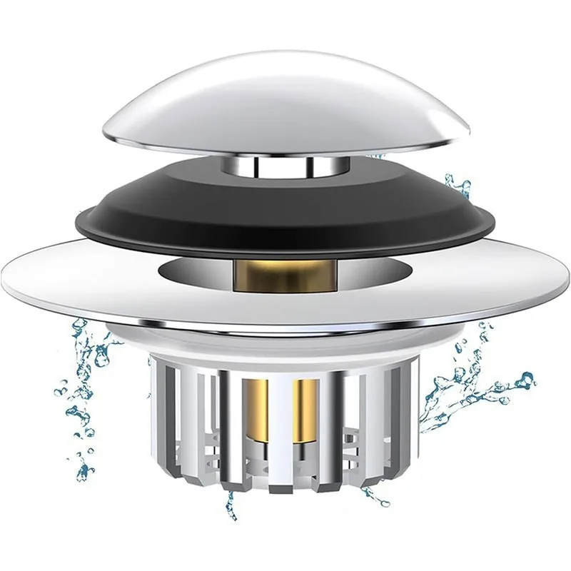 1 قطعة حوض غسيل الوجه حوض تسرب المياه المكونات الحمام استنزاف تصفية ترتد الأساسية الصحافة نوع غطاء الوجه اكسسوارات العالمي #1
