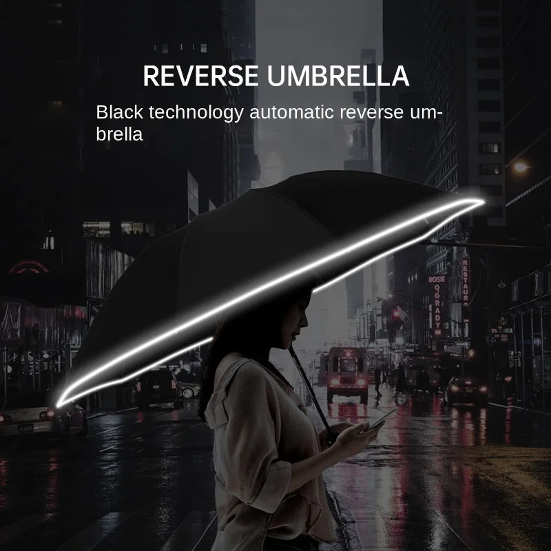 

Black technology fully automatic reverse umbrella for boyfriend, husband, high-end creative birthday gift practical