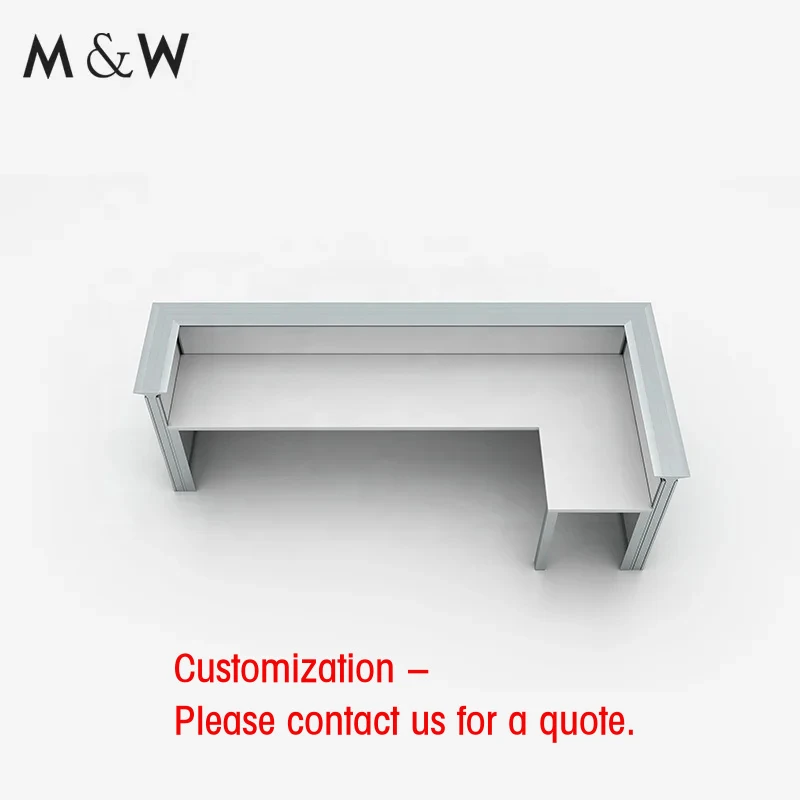 custom.&Factory Customized Modern Style L-Shape Reception Desk Hotel Hospital & School Use