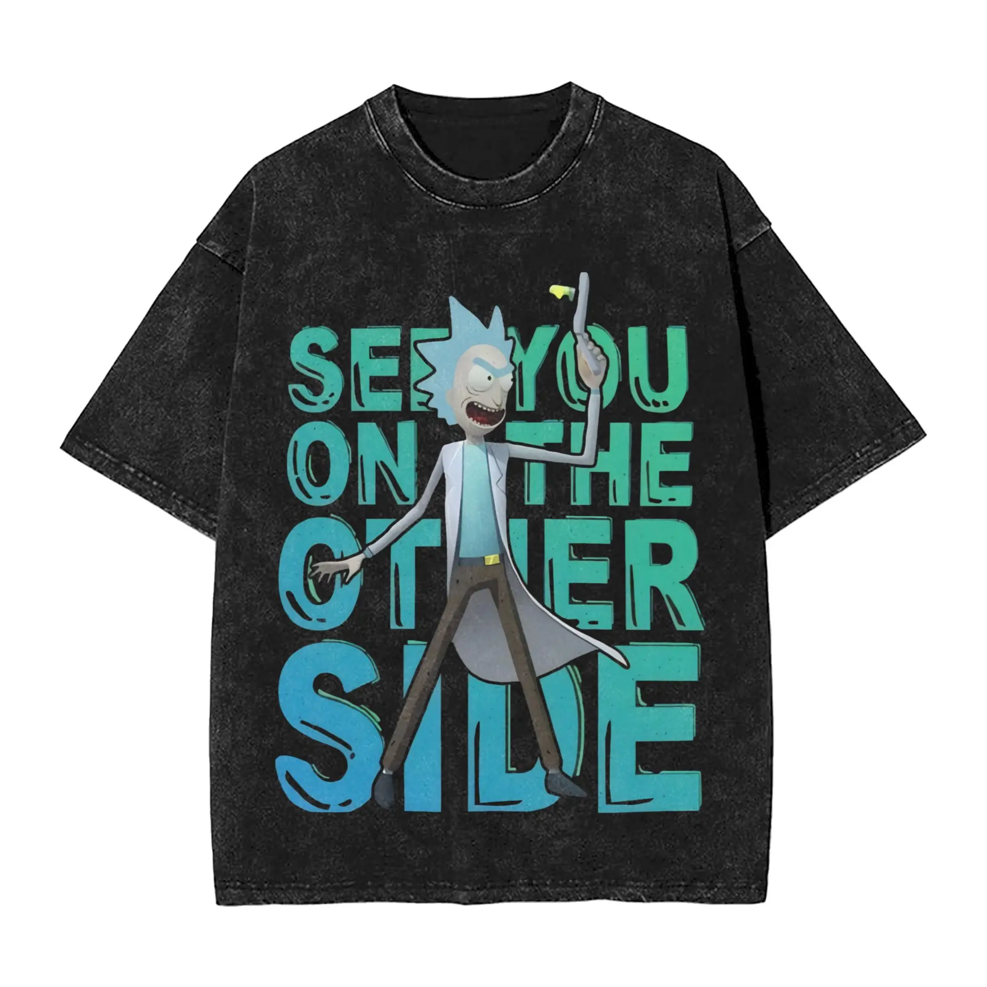 R-Rick and M-Morty Vintage Washed T-Shirts for Men Women SEE YOU ON THE OTHER SIDE Vintage Pure Cotton Tee Shirt 6XL Clothing