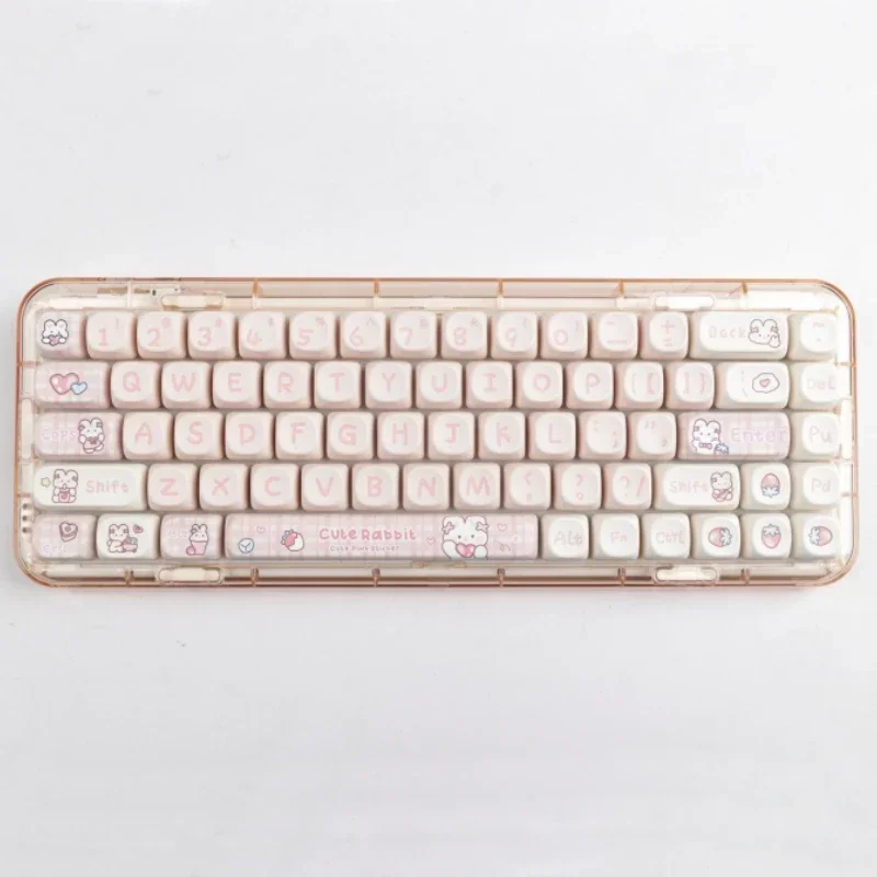 

Snack Rabbit Key Cap Cute Cartoon MOA Profile 144 Keys/set PBT Thermal Sublimation Mechanical Keyboard for Customization