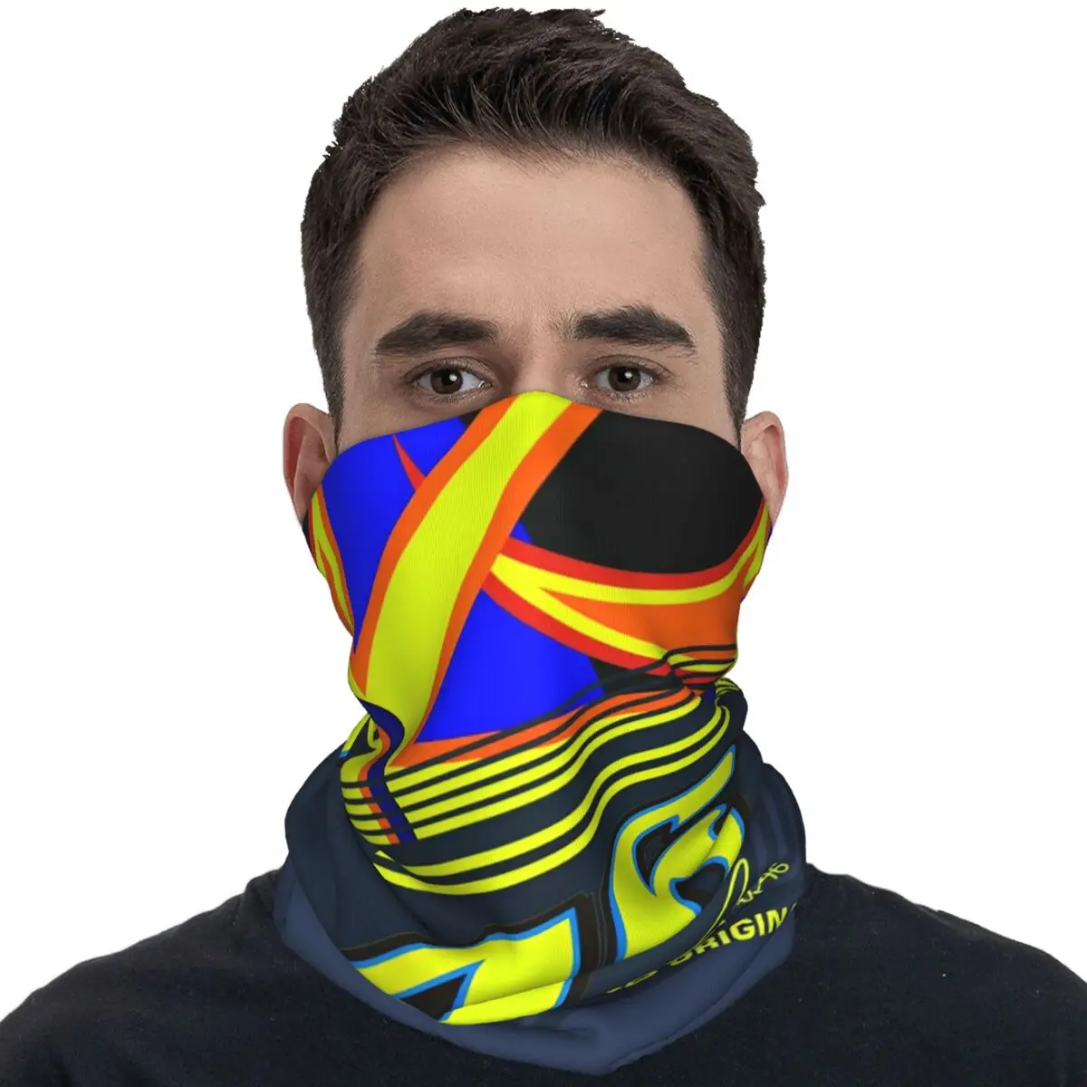 Motorsports 46 Bandana Neck Cover Cool Motor Rossied Balaclava For Outdoor Riding Windproof Wrap Scarf For Unisex