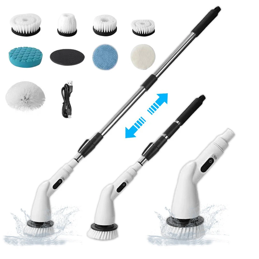 Electric Cleaning Brush 9 in 1 Multifunctional Household Wireless Rotatable Cleaning Brush For Bathroom Kitchen Windows Toilet