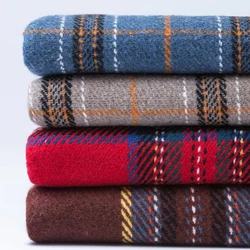 Thickened Plaid Woolen Fabric Autumn Winter British Cashmere Ground Wool Woolen Cloth Overcoat Coat Clothing DIY Sewing Fabric