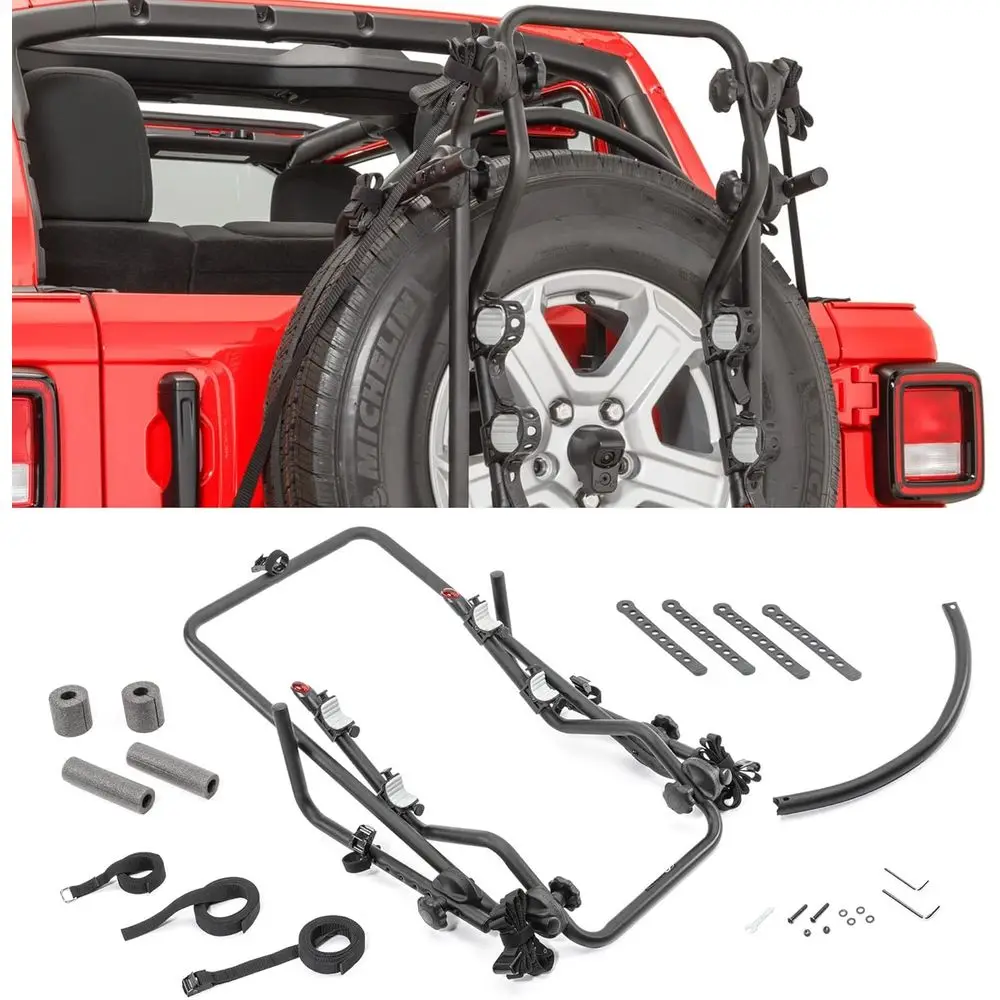 

Универсальный регулируемый велосипедный багажник для моделей JL, YJ, TJ, JK 2018-2022 годов, подходит для шин до 37 x 12.5, совместим с камерой заднего вида.