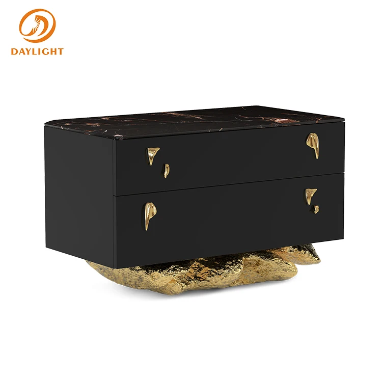Modern  Designer Artistic Eco-Friendly Durable Handmade Bedside Table Light High-End for Apartment Villa Bedroom Furniture