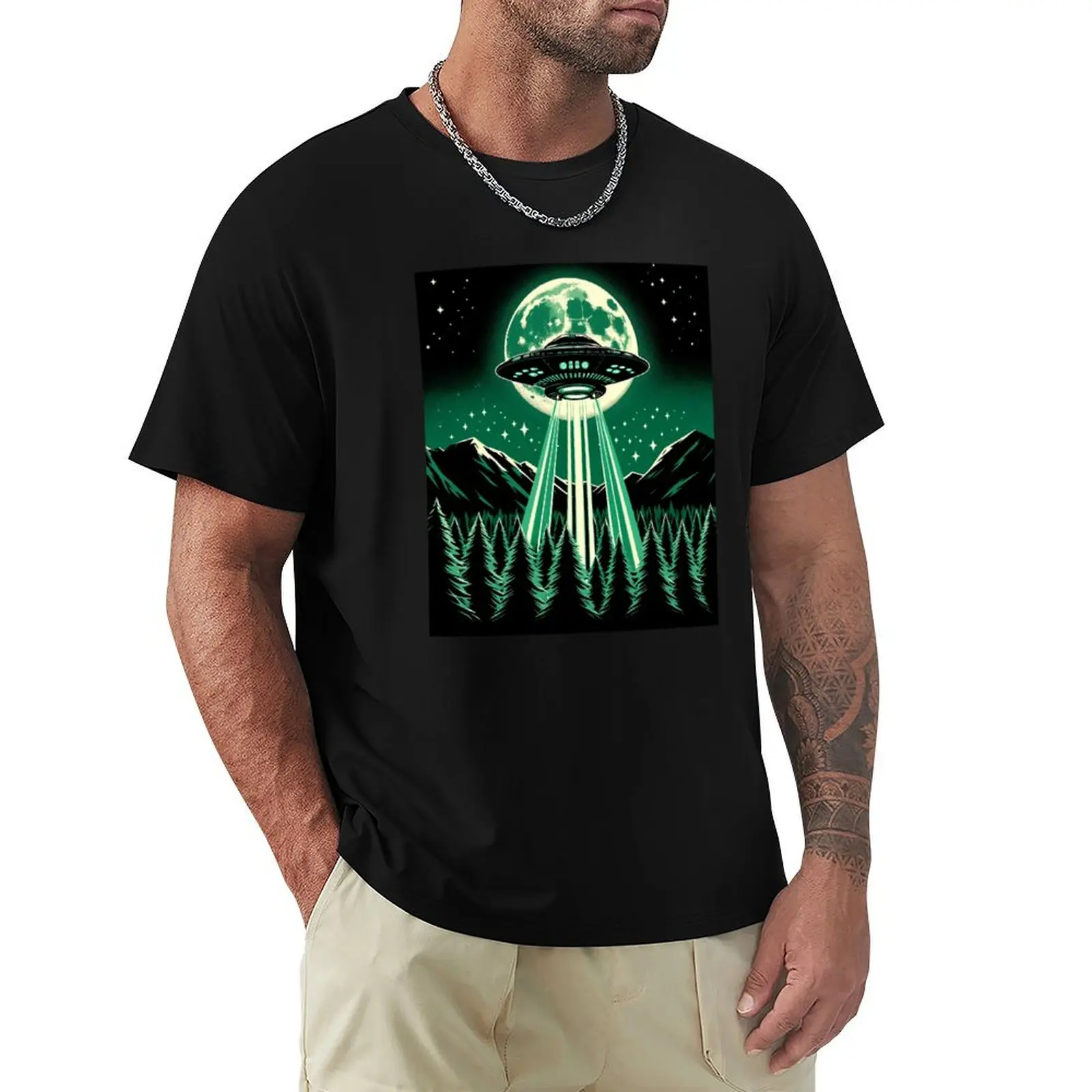 

Enigma of the Emerald Beam T-Shirt Fashion Graphic Tee for Men