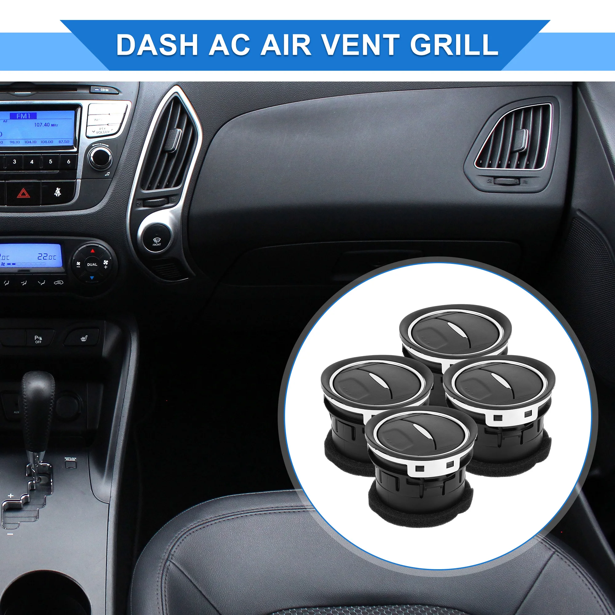 UXCELL 1/2/4 Pcs Center Dash A/C Outlet Compatible for Ford Mondeo 2007-2014 Air Vent Panel