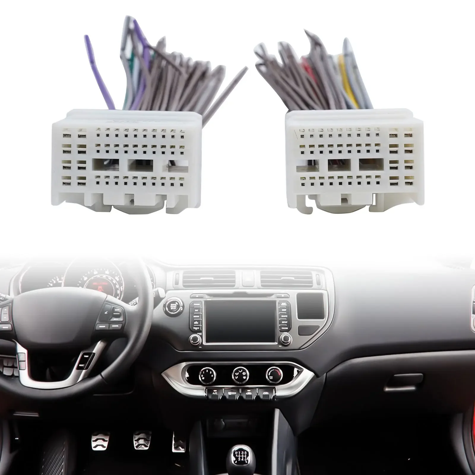

35Pin+38Pin Car Radio Stereo Wire Harness Cable Adapter Connector Plug Into Radio For KIA For Hyundai Car Accessories ﻿