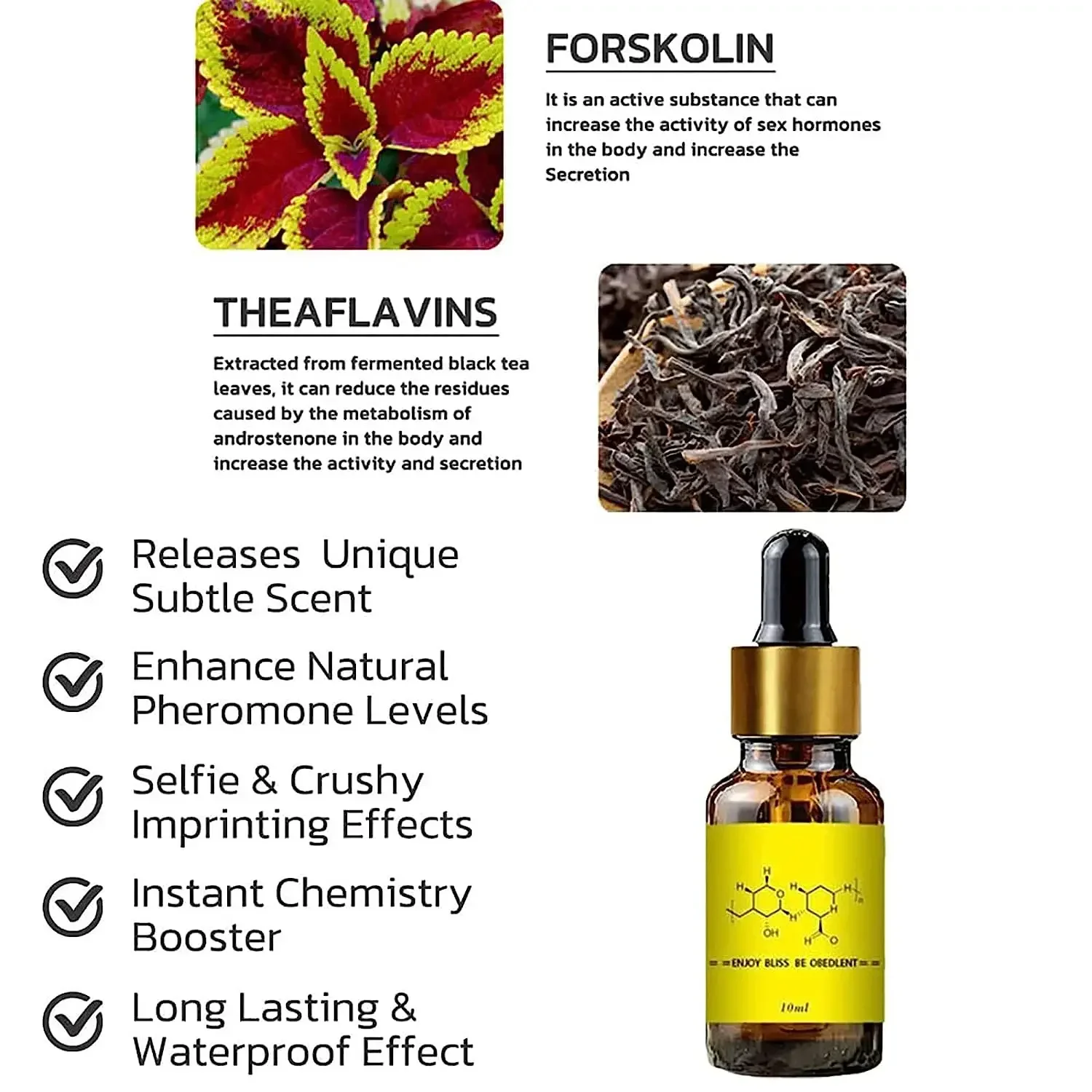 Aceite esencial de feromonas de Androstenone para flirteo para hombre para atraer a las mujeres, Perfume Sexy de larga duración, aceite corporal sexualmente estimulante