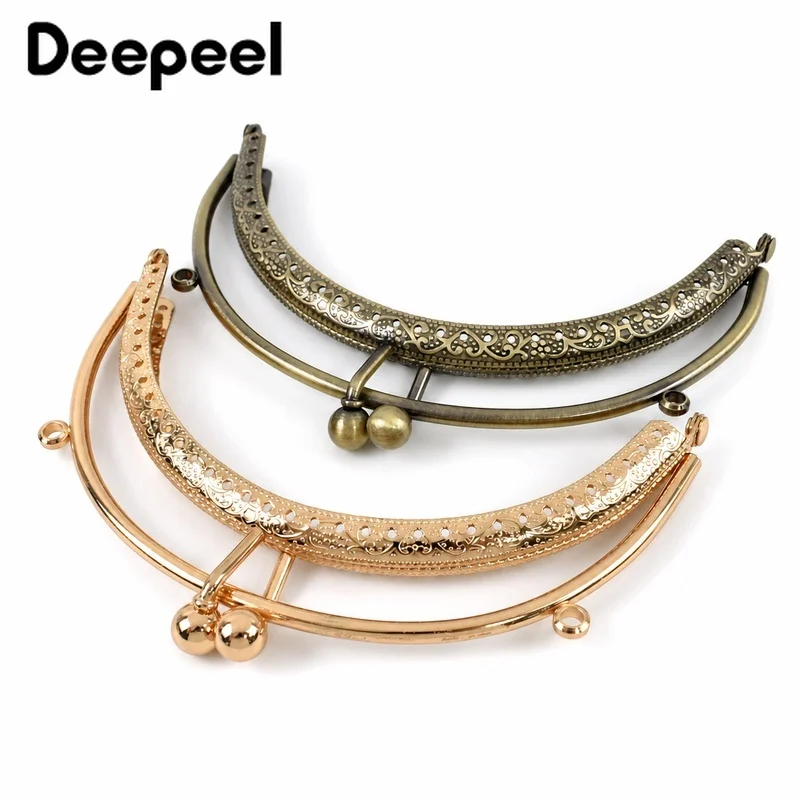 2-10Pcs 12.5cm Metal Bag Handles for Women's Handbag Purse Frame Wallet Kiss Clasp Bracket Handle DIY Handmade Bags Accessories