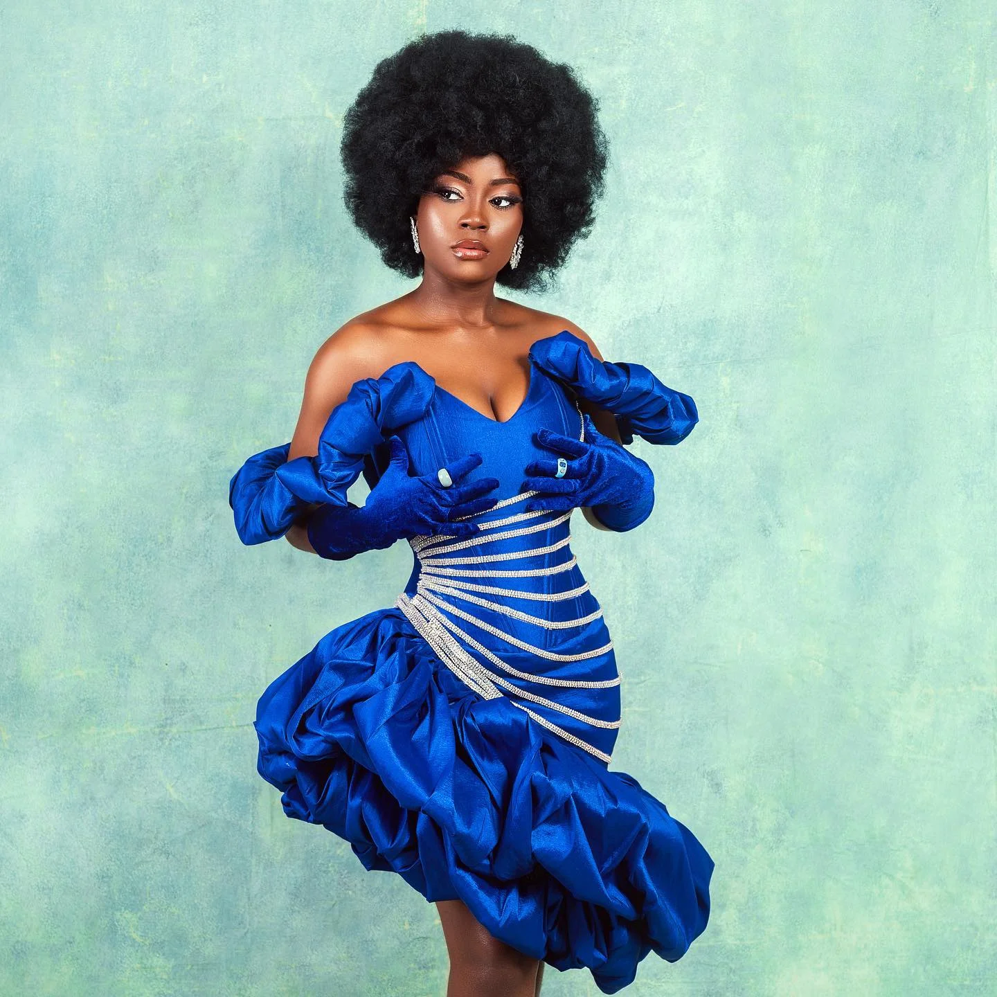 Royal Blue Off-Shou… - image