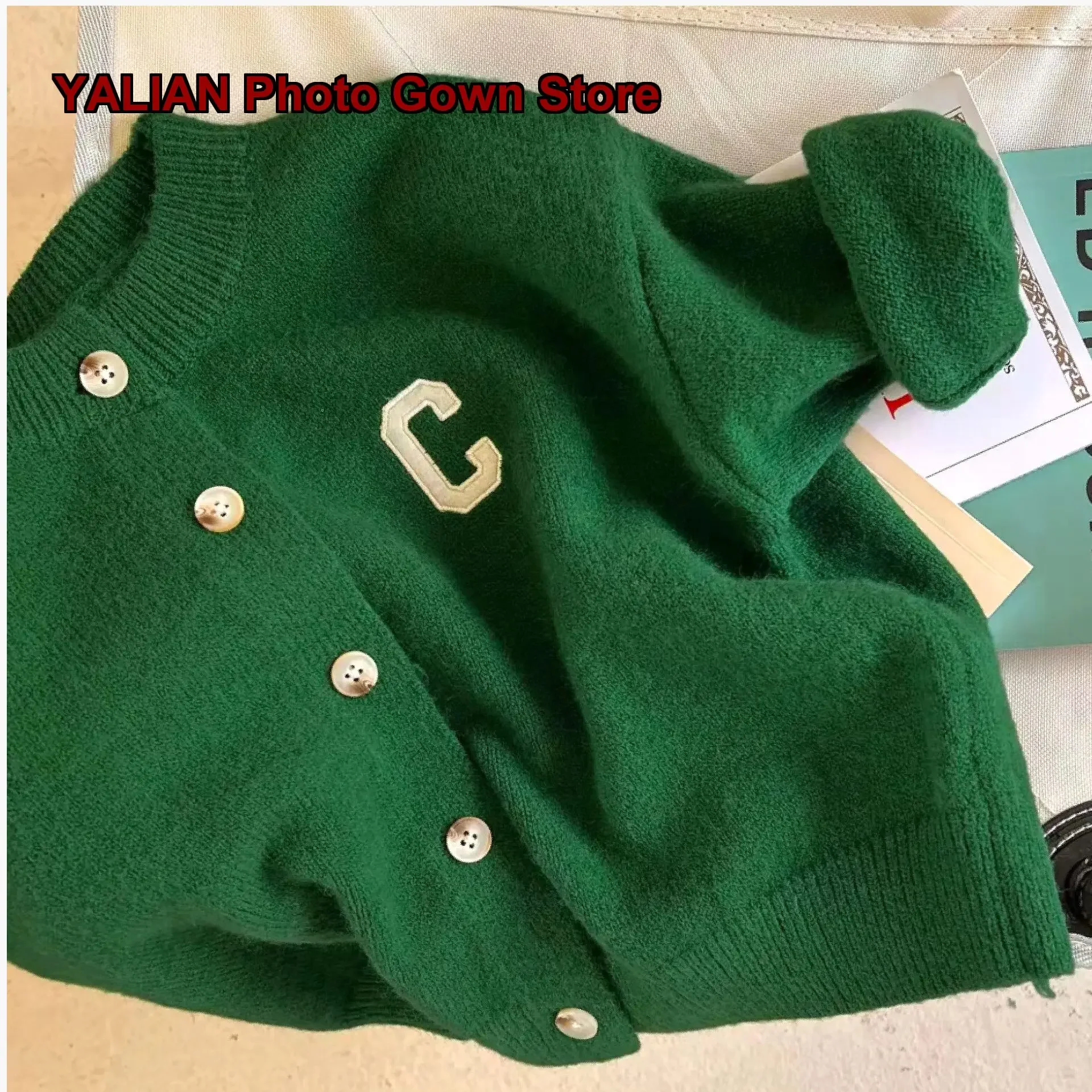 Kids Cardigan 2024 Boys Girls Knit Top Baby Letter Print Korean Style Long Sleeves Toddler 3