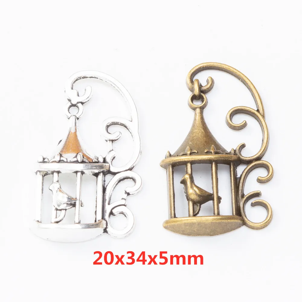 22pieces (cage) vintage zinc alloy charm metal pendant DIY jewelry discovery making accessories 237