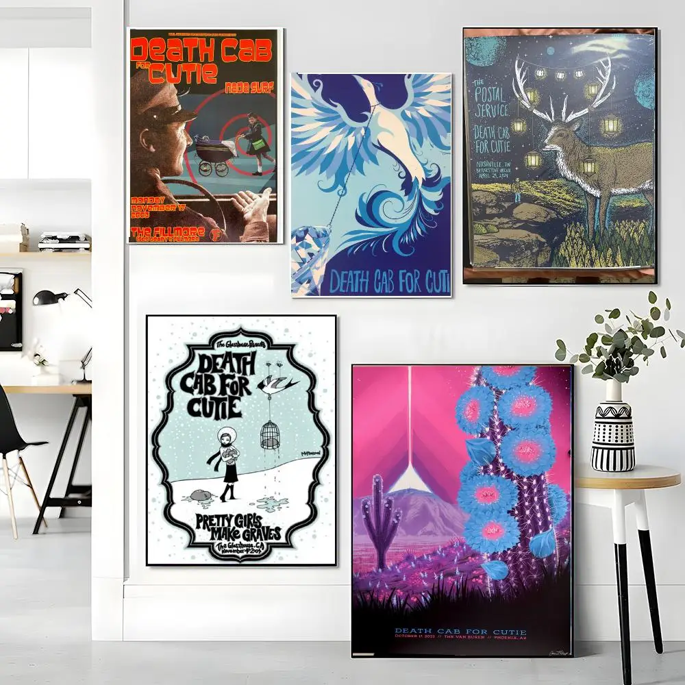 band D-Death Cab for Cutie-E Painting Calligraphy Boho Botanical Decor for Living Room Elegant Home Style