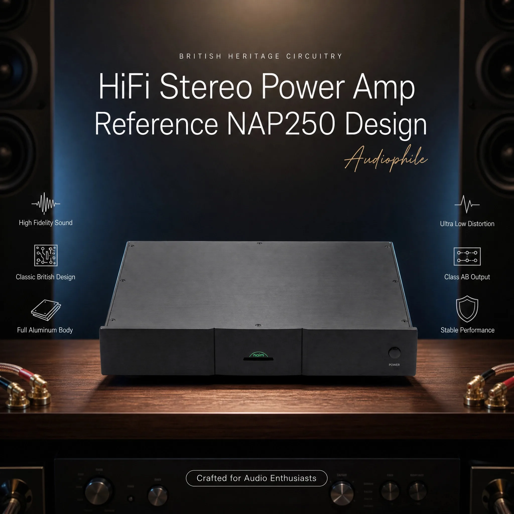HiFi Stereo 90W+90W Home Audio Power Amplifier BALANCE XLR Input Reference NAIM NAP250 Amplifier Circuit
