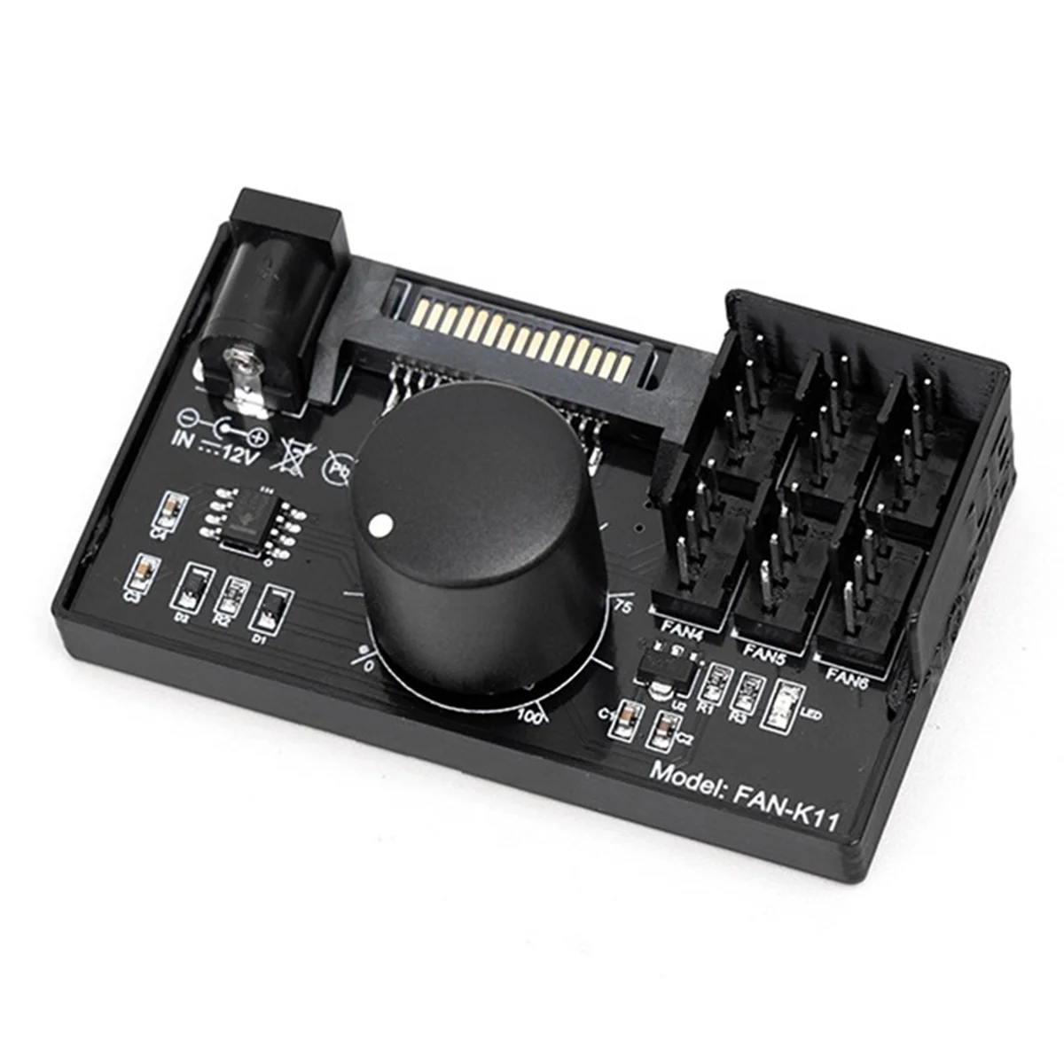 ABQR PWM Fan Speed Controller High Power Sata DC Power 4Pin Fan Governor NAS Server Fan Speed Control PWM Speed Regulation