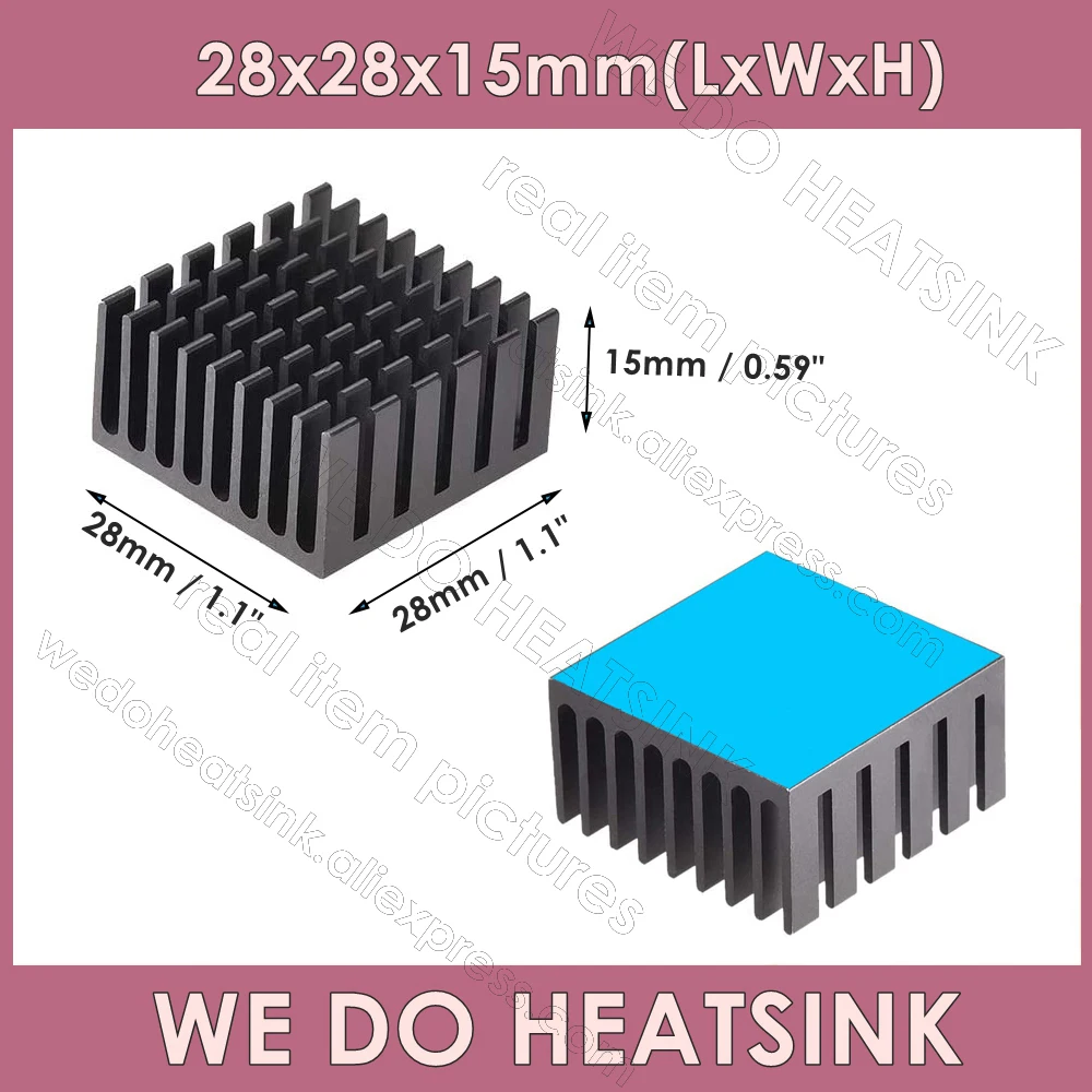 Aluminum Heatsink 28x28x15mm / 1.1x1.1x0.59\