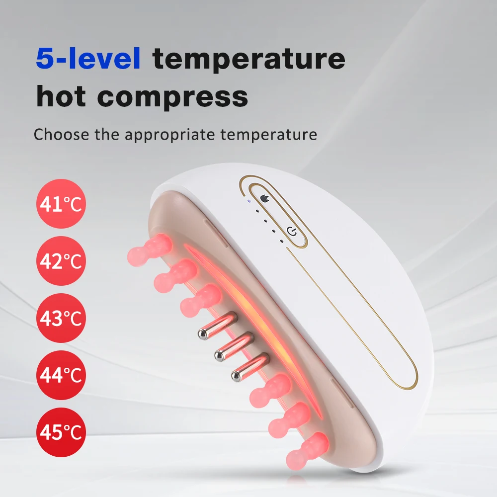 Electric Jade Massage Comb Vibration Head Massager Red Light Therapy Hair Growth Scalp Brush Meridian Liquid Oil Applicator