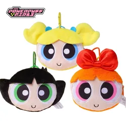 Original 13cm Plush Purses Powerpuff Girls Small Hanging Bag Cute Cartoon Girls Carrying Coin Bag Earphone Storage ID Card Bag