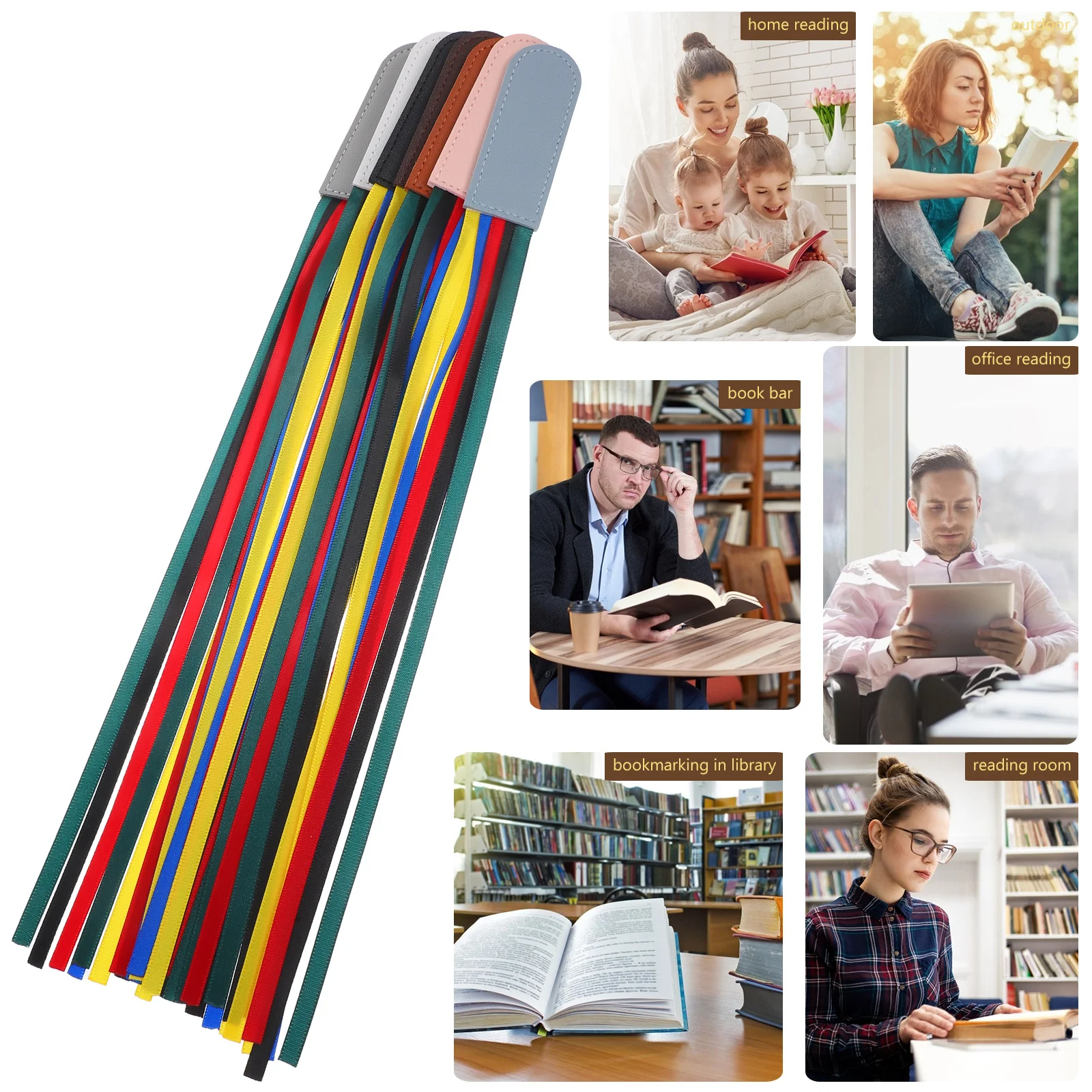 PU Bible Bookmarks with Ribbon Page Markers for Women Men Reading Accessories Bulk Book Decor