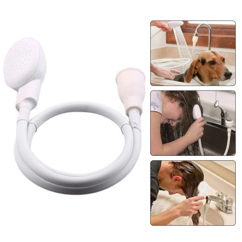 Pet Shower Portable Simple Silicone Head Quick Connect Inline Hose Shower Head