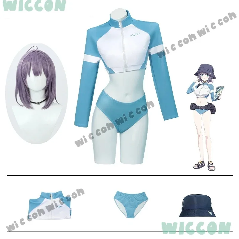 

asdh8@Game Blue Archive Costume Sorai Saki Cosplay Swimsuit Wigs Summer Swimming Uniform Sports Outfit Girls Halloween Sexy Cute