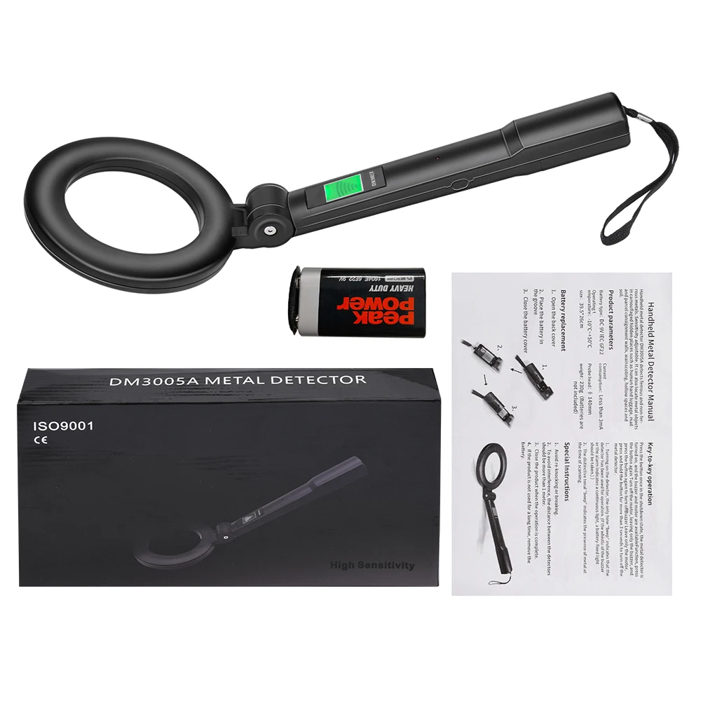 Imagem -06 - Detector de Metal Profissional Handheld Led Alta Sensibilidade Scanner Verificador de Segurança Gold Finder para Inspeção de Segurança Dm3004a