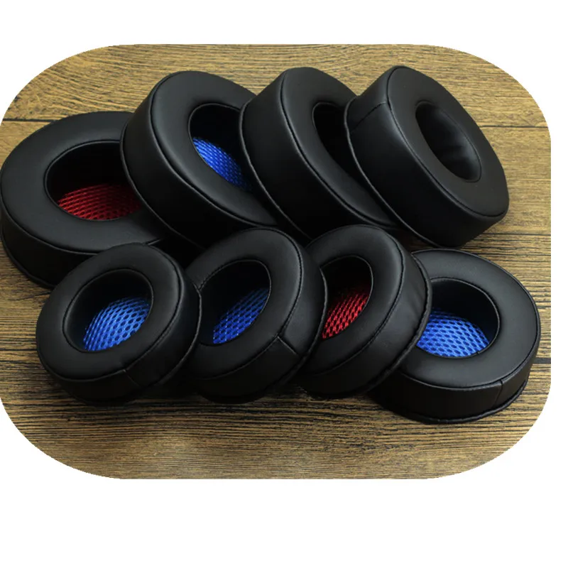 2pcs Earpad 80 85 90 95 100 105 110MM Headphone Ear Pads Headset Foam Cushion Ear Pads Cover Black Mesh Red Mesh Blue Mesh