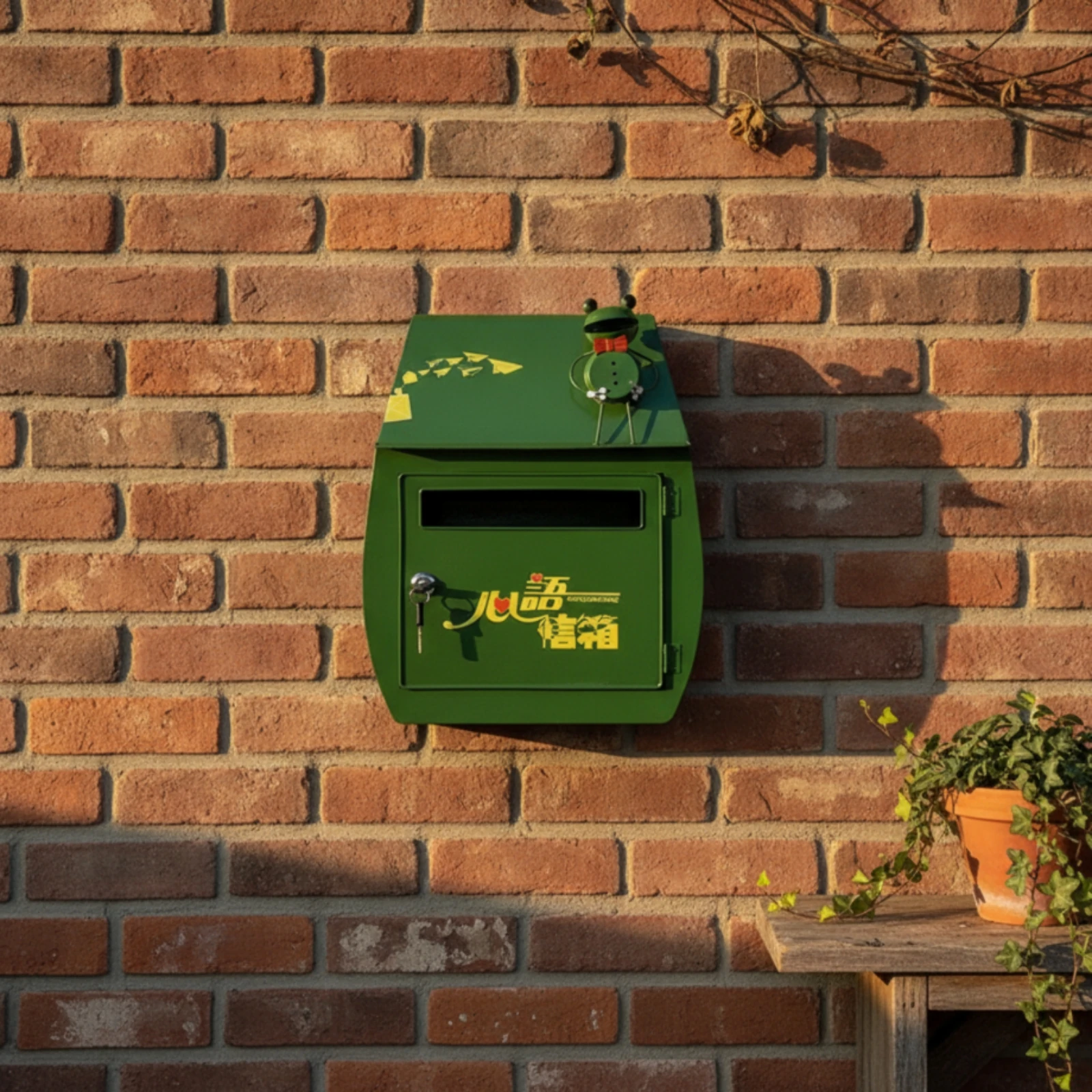 Mailbox with Lock Decorative Wall Mount Mailbox Locking Mail Box Secure Letterbox Lockable for Homeowners, Entryway, Porch