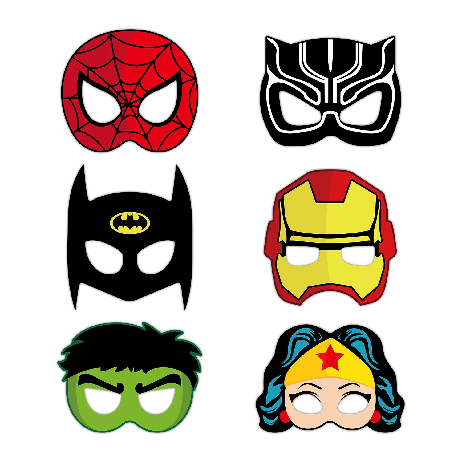 6/12pcs The Avengers SpiderMan Decorative Paper Glasses Masks Photos Role Playing Props Children's Happy Birthday Party Supplies