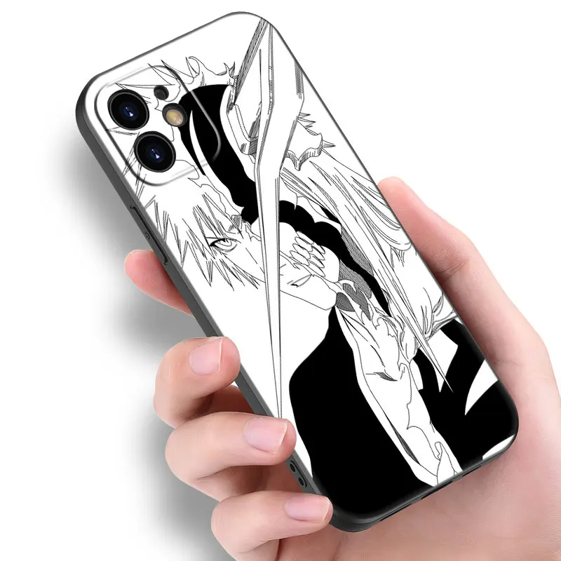 Anime Bleach ichigo Kurosaki Black Phone Case For Apple iPhone 15 14 13 12 Mini 11 Pro MAX XR X XS 7 8 Plus SE 2020 2022 Cover