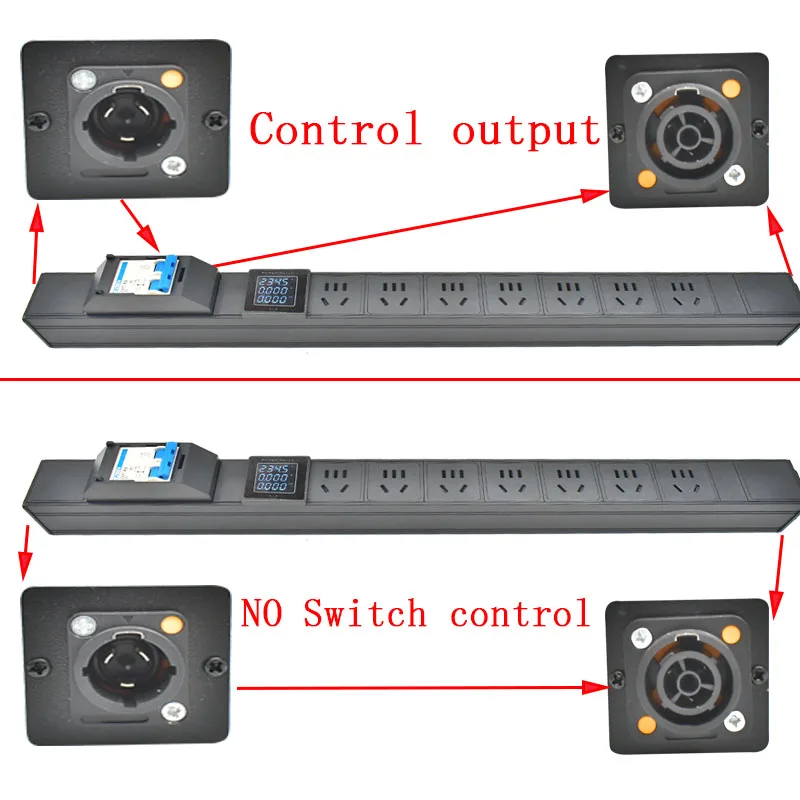 STRIDER RUI Chassis Light Connector LED Power Con AC Coupler Adapter 20A  Air switch digital display AU/CN Power Strip socket