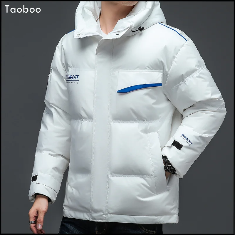 2022 New Brand Winter Warm White Duck Down Jacket men Fashion Korea Style Student Windbreaker Parkas High Street Loose Outwear