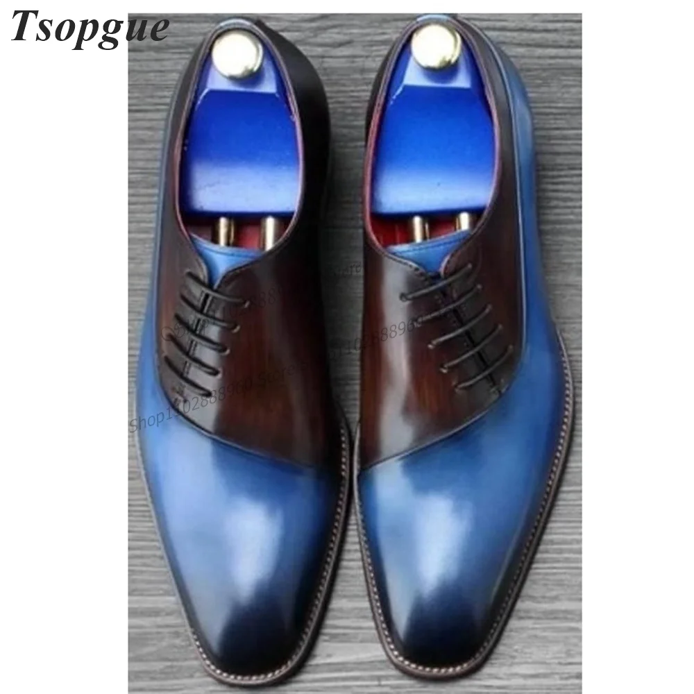 Western Style Cross-Tied Leather Patchwork Men's Pumps Men Shoes Slip-On Runway Casual Party Shoes 2023 Fashion Zapatillas Muje