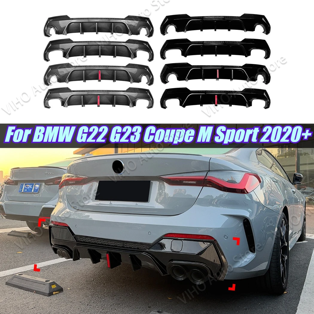 Per BMW G22 G23 Coupe M Sport 425i 430i 430i 440i 2020-2024 Auto Paraurti Posteriore Con LED Luce Freno Diffusore Labbro Doppi Splitter