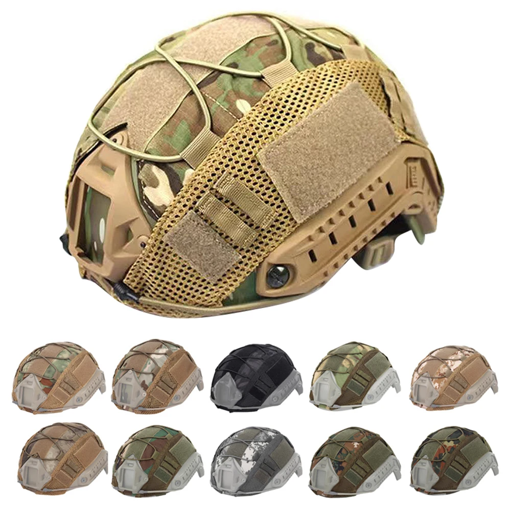 BOOIU FAST หมวกกันน็อกยุทธวิธีการล่าสัตว์กลางแจ้ง Wargame Airsoft หมวกกันน็อกผ้า Camouflage Paintball HELMET อุปกรณ์เสริม