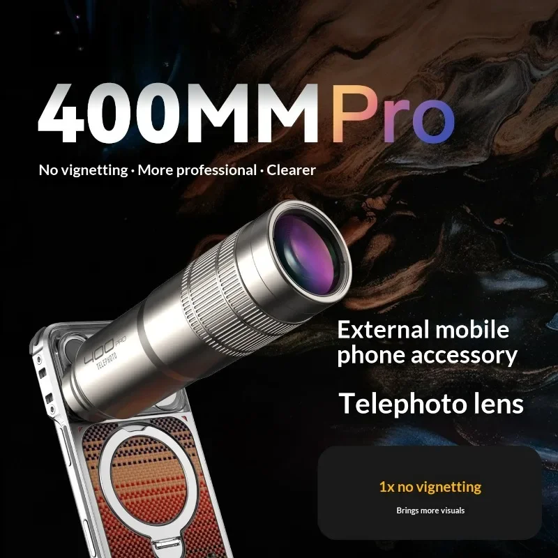 Fotorgear 400MM Pro Smartphone-Teleobjektiv - Kein Vignett, ED Low Dispersion, 13 Elemente, 35mm Prisma, IOS-Stabilisierung
