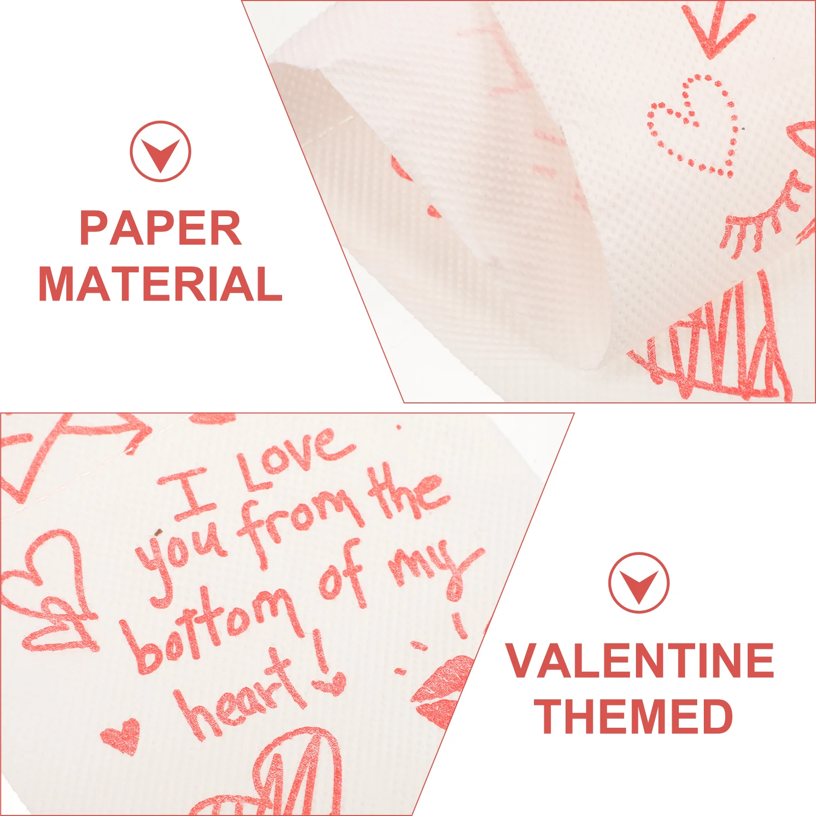 Rollo de papel con estampado de San Valentín, servilleta de baño, pañuelos de papel higiénico