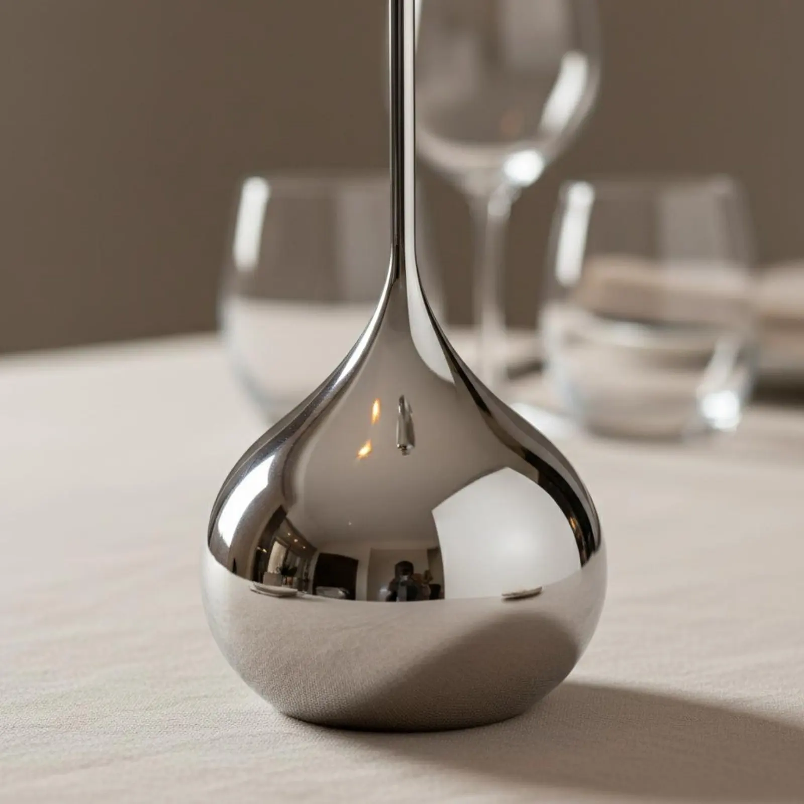 Stainless Steel Candle Holder Retro Design Polished Metal Candle Stand Home Decor Decorative 3D Sculpted for Gift