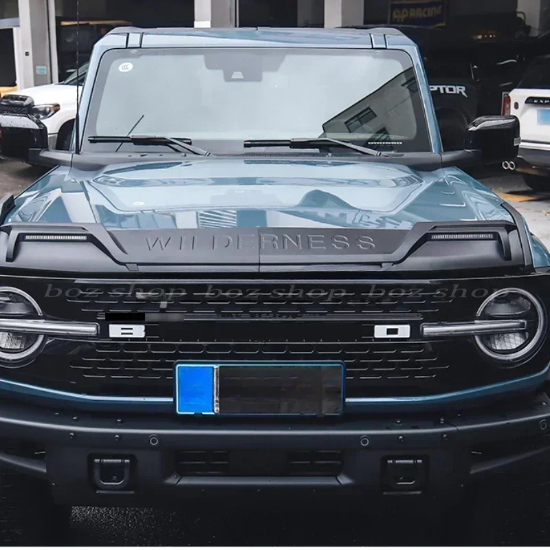 For Ford Bronco 2021-2024 Modified Hood Sandstone Block Hood with Light Sandstone Block Car Interior Accessories