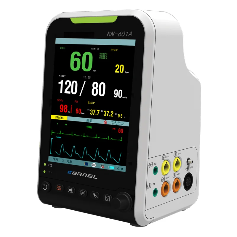 Kernel KN-601A Manufacture Price Portable 7 Inch 6 Parameter Pet Vet Ecg Nibp Resp Ibp Health Monitor