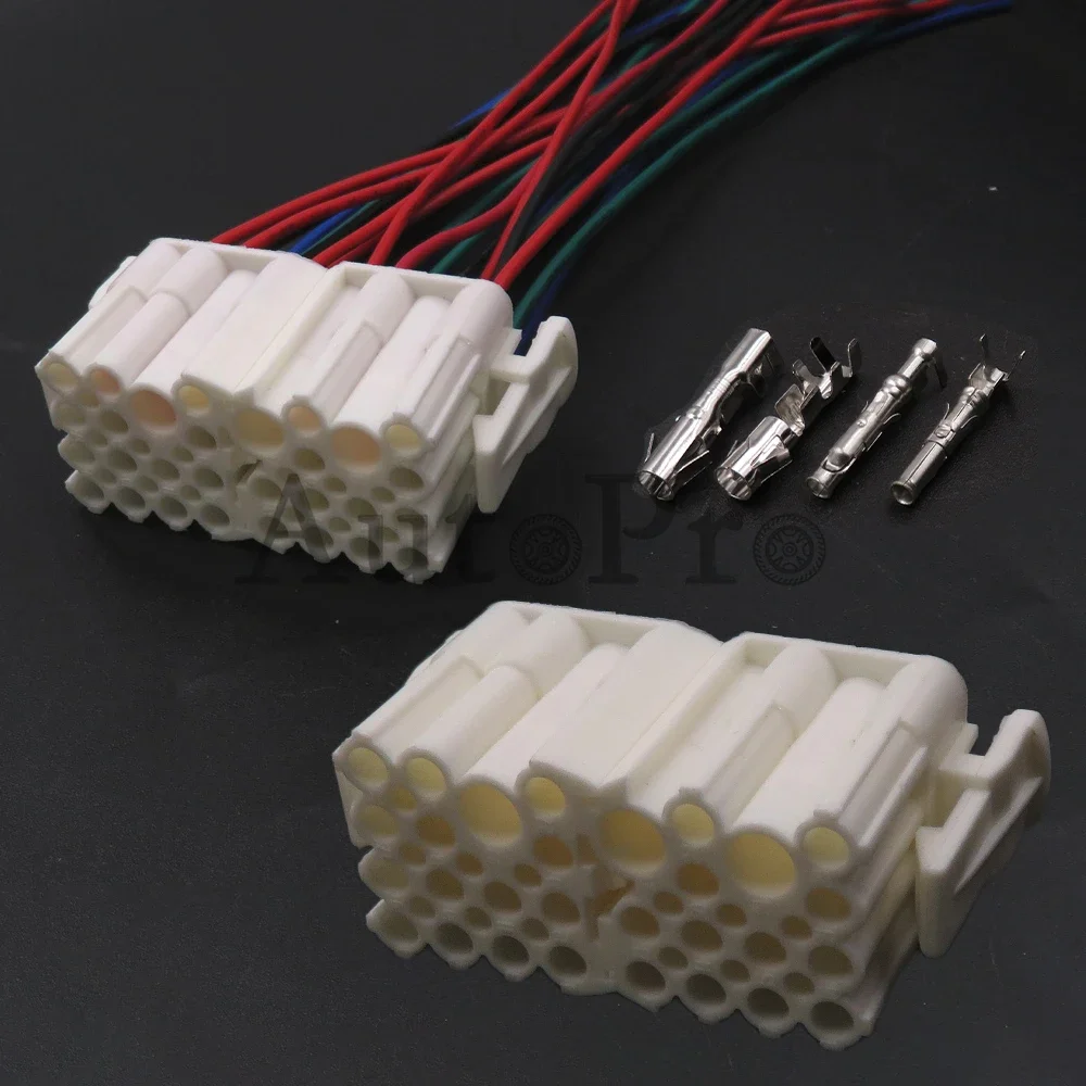 

1 комплект, 29 отверстий, белые автомобильные сборные детали переменного тока, автомобильная клеммная розетка, автомобильный незапечатанный композитный разъем