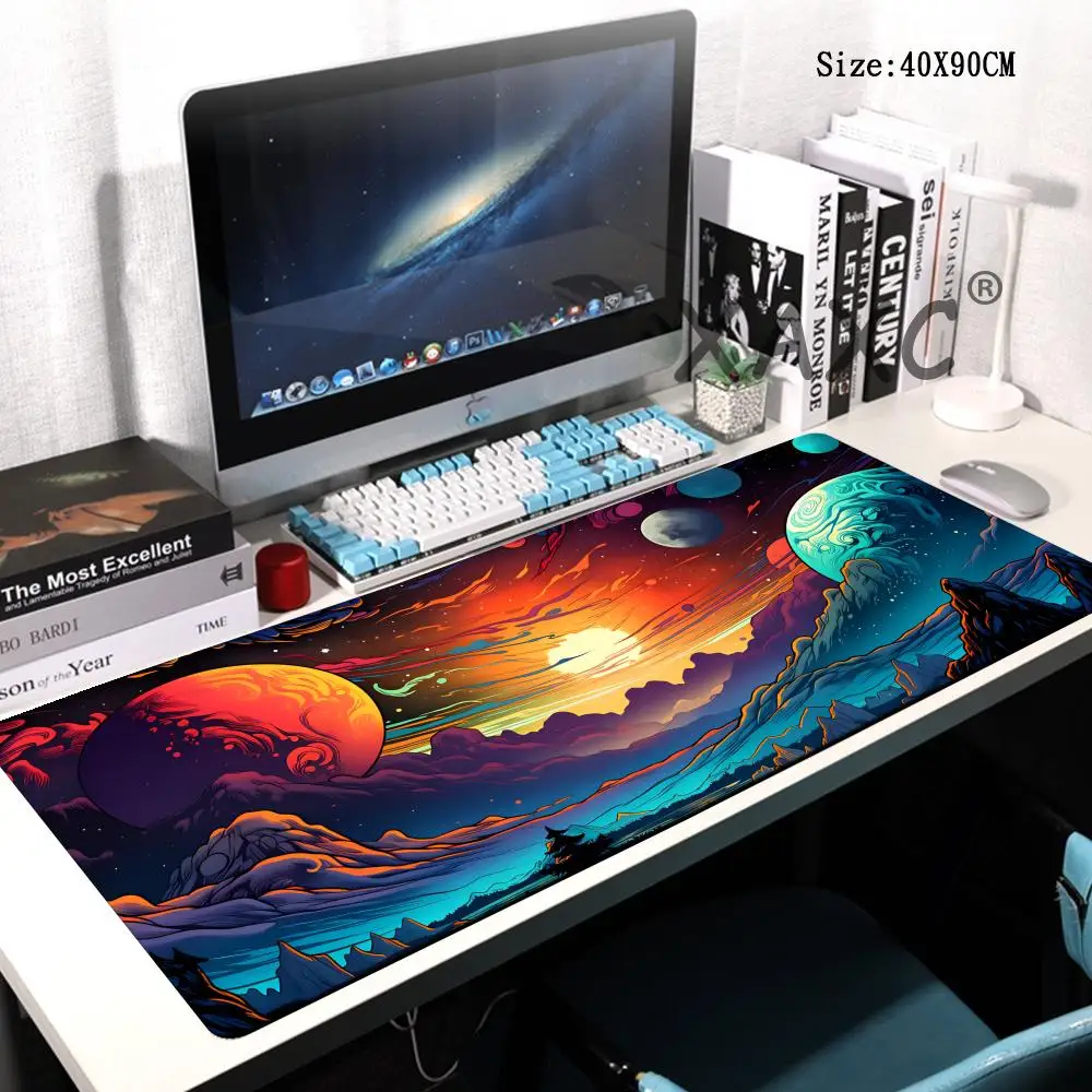 

HYBXAXC Starry Night Scenery Mouse Pad Large Gaming Office Mousepads Rubber Anti-slip Laptop Keyboard Table Mats Game