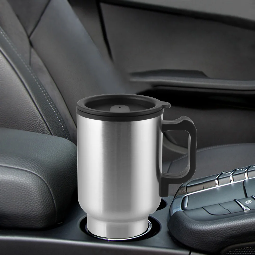 12V 450ml Electric Water Kettle Stainless Steel Car Heating Cup Coffee Tea Car Cup Mug Travel Water Coffee Milk Thermal Mug