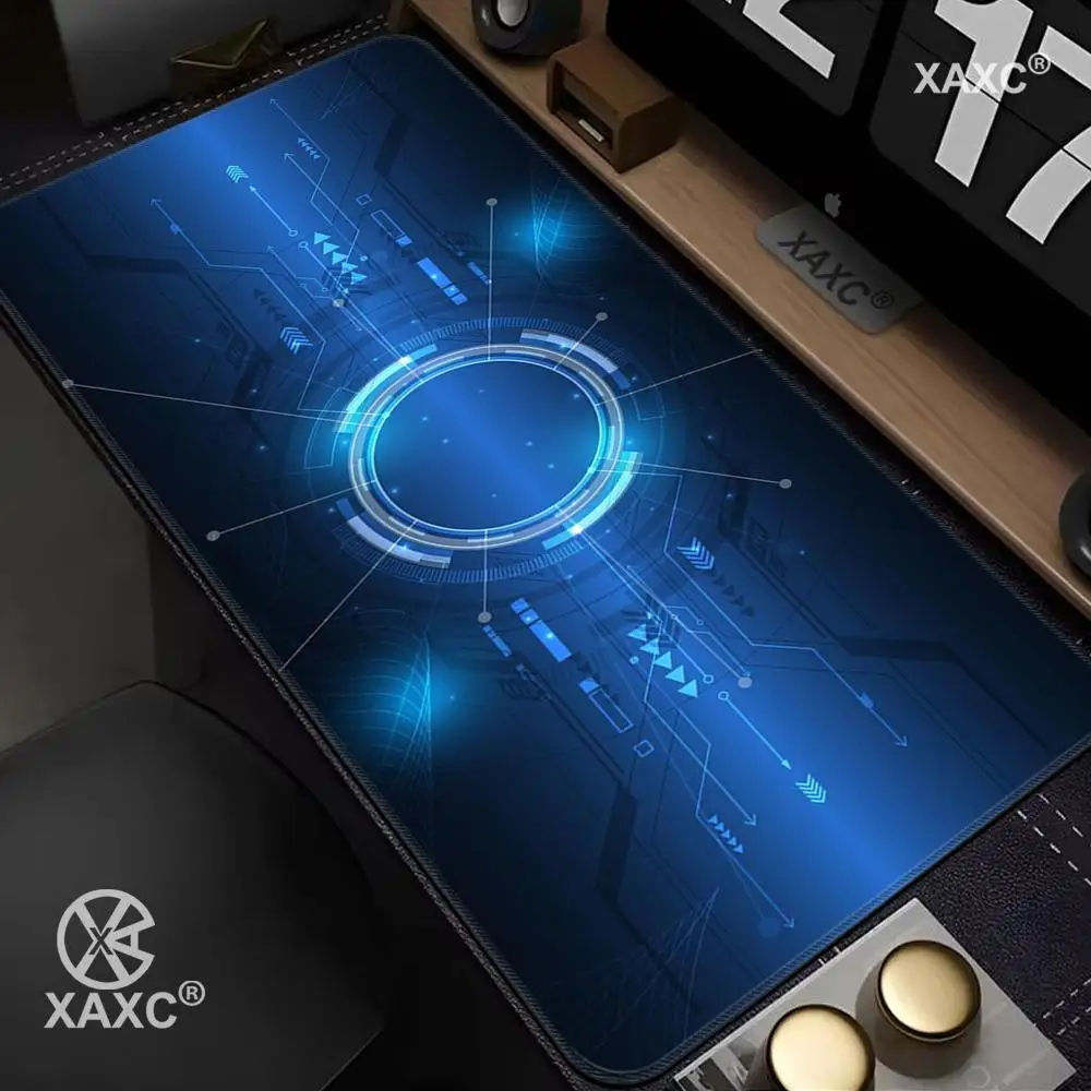 

Mouse Pad 900 × 400 Abstract Technology UI Pc Gamer Desk Gaming Laptops Deskmat Computer Mat Mausepad Table Pads Mousepad Anime